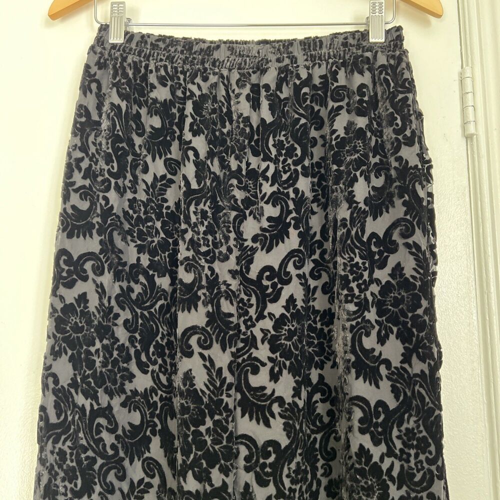 Karen Kane Sz 4 Black Burnout Straight Pants Floral